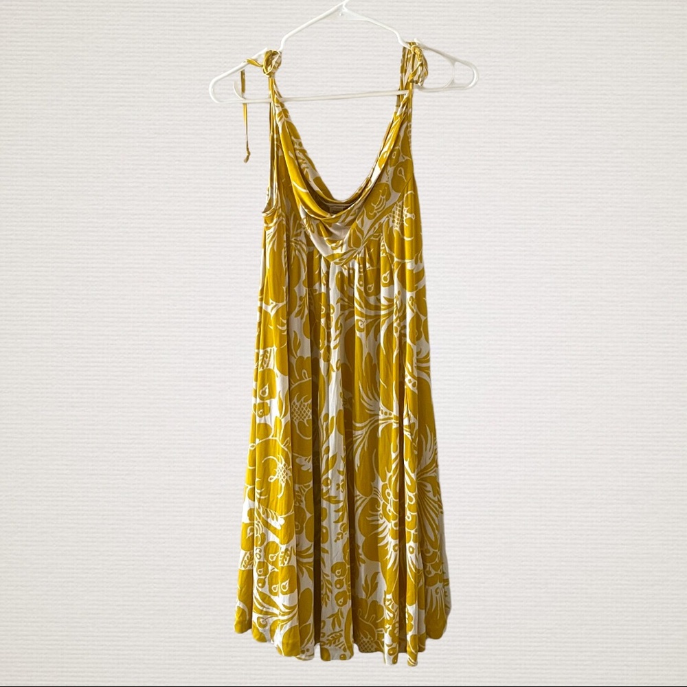 Diane Von Furstenberg | Floral Print Silk Blend Swing Dress in Yellow/White 8